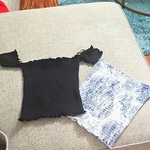 H & M / Streetwear Society Bundle Of 2 Bandeau Tube Tops Xs & Small
